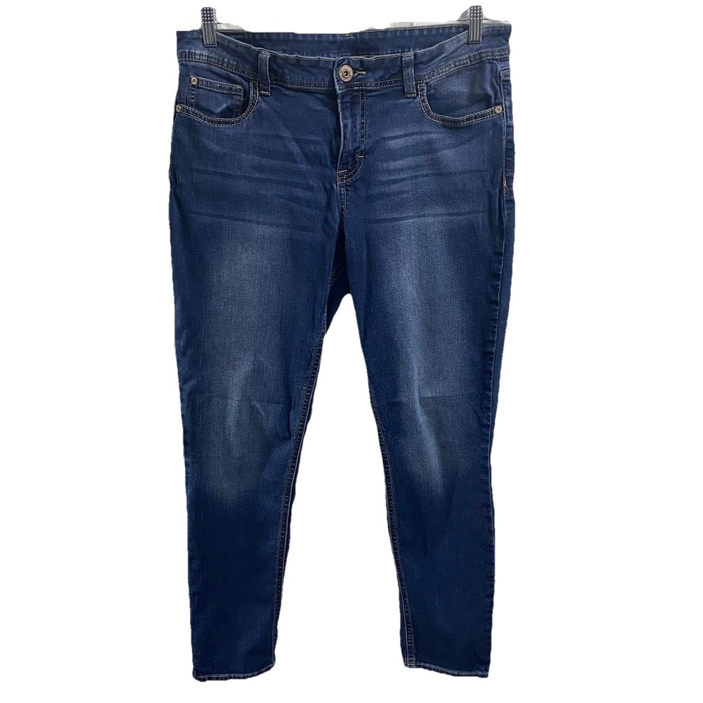 Jordache Womens Y2K Vintage Denim Blue Jeans Skinny Leg Very Stretchy Sz.14